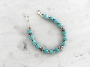 Larimar and Turkish Silver Bracelet