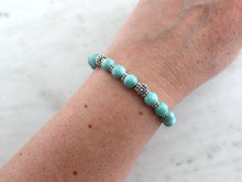 Load image into Gallery viewer, Larimar and Turkish Silver Bracelet