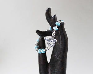 Larimar and Silver Toggle Bracelet