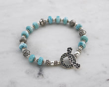 Load image into Gallery viewer, Larimar and Silver Toggle Bracelet