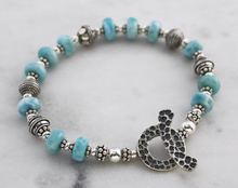 Load image into Gallery viewer, Larimar and Silver Toggle Bracelet