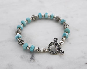 Larimar and Silver Toggle Bracelet