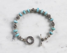 Load image into Gallery viewer, Larimar and Silver Toggle Bracelet