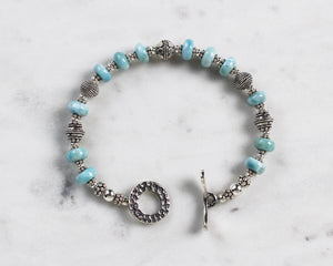 Larimar and Silver Toggle Bracelet