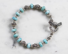 Load image into Gallery viewer, Larimar and Silver Toggle Bracelet