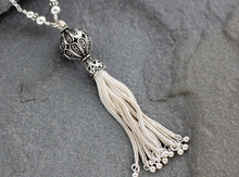 Load image into Gallery viewer, Turkish Silver Filigree Round Tassel Necklace