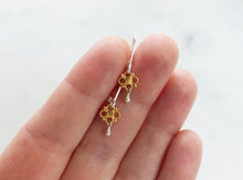 Load image into Gallery viewer, Extra Small Mixed Metal Flower Earrings
