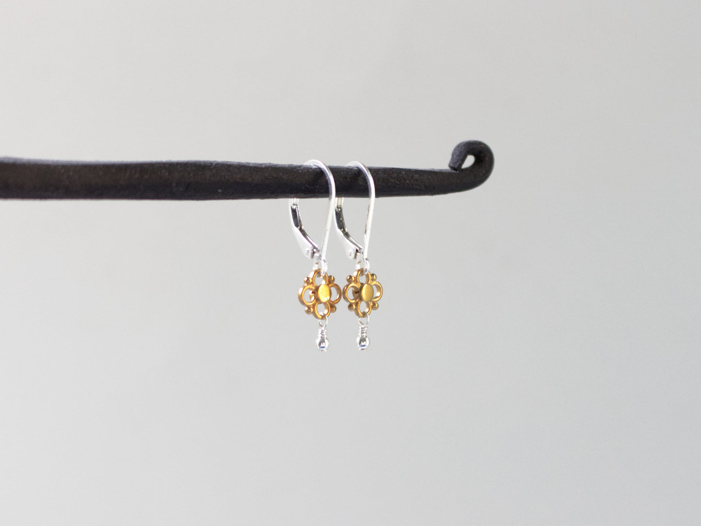 Extra Small Mixed Metal Flower Earrings