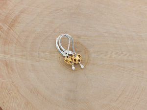 Extra Small Mixed Metal Flower Earrings