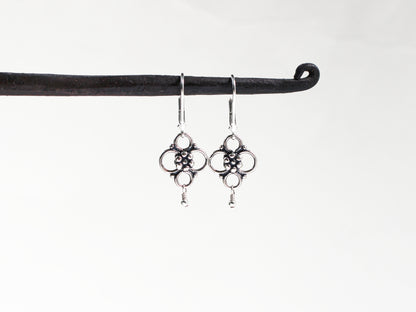 Sterling Silver Flower Earrings on Leverbacks