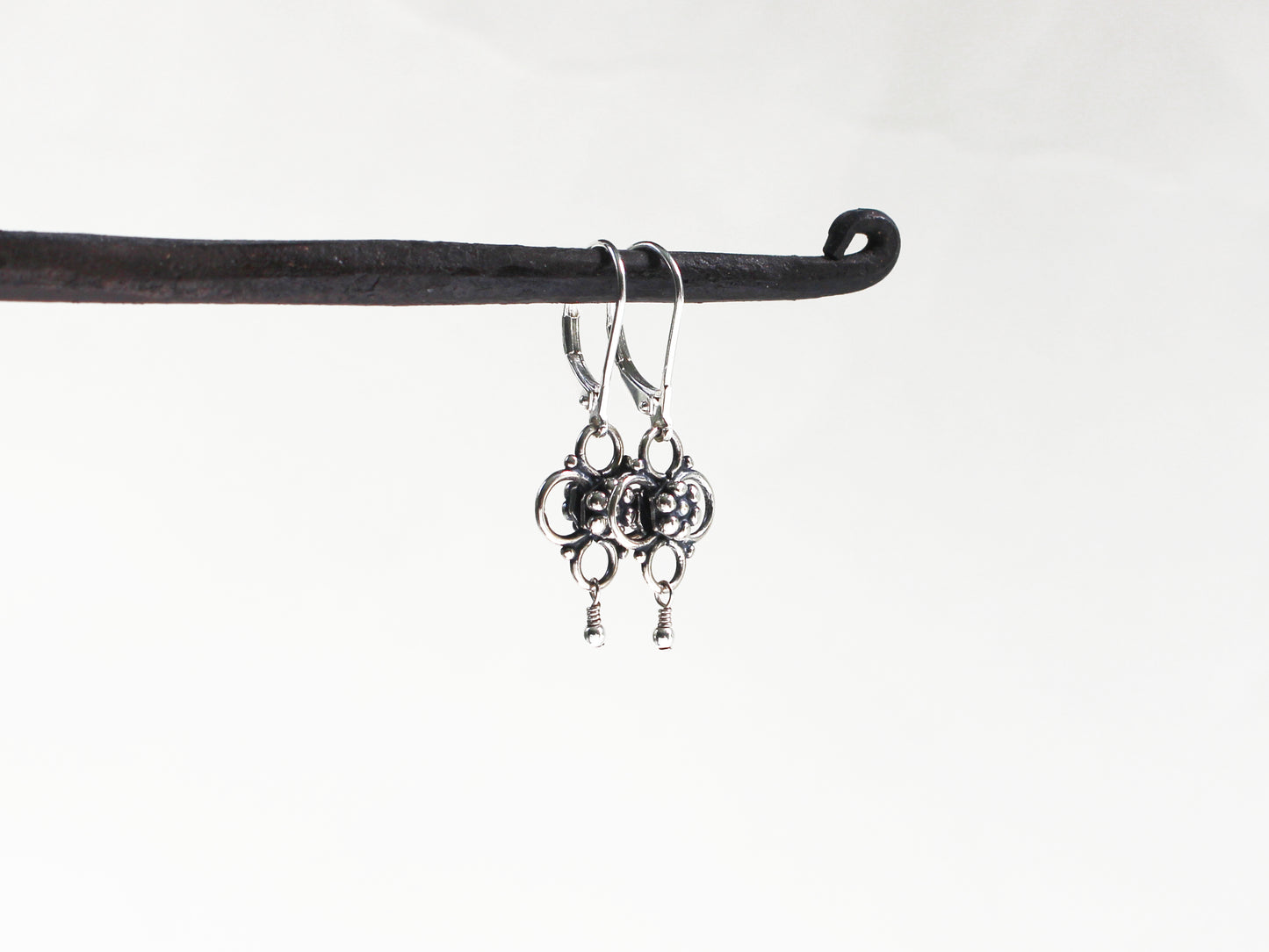 Sterling Silver Flower Earrings on Leverbacks