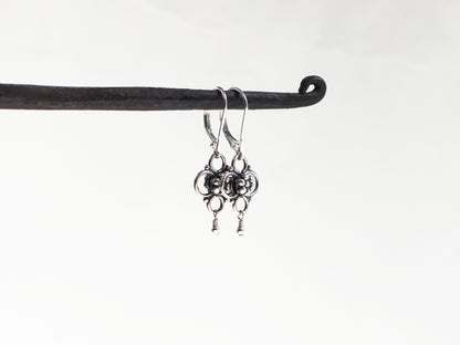 Sterling Silver Flower Earrings on Leverbacks