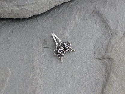 Sterling Silver Flower Earrings on Leverbacks