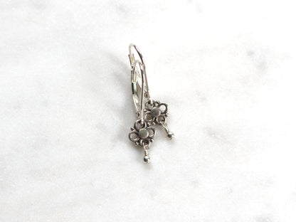 Extra Small Sterling Silver Flower Earrings