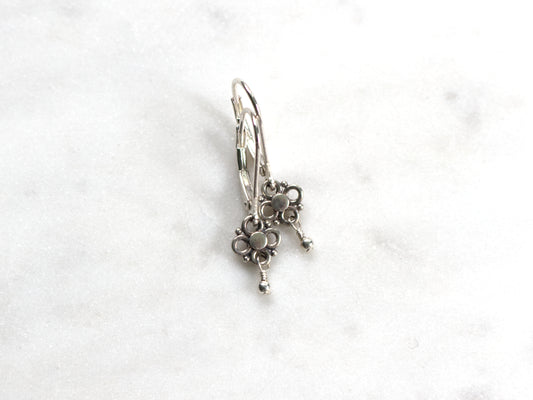 Extra Small Sterling Silver Flower Earrings