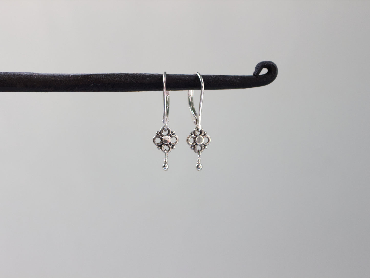 Extra Small Sterling Silver Flower Earrings