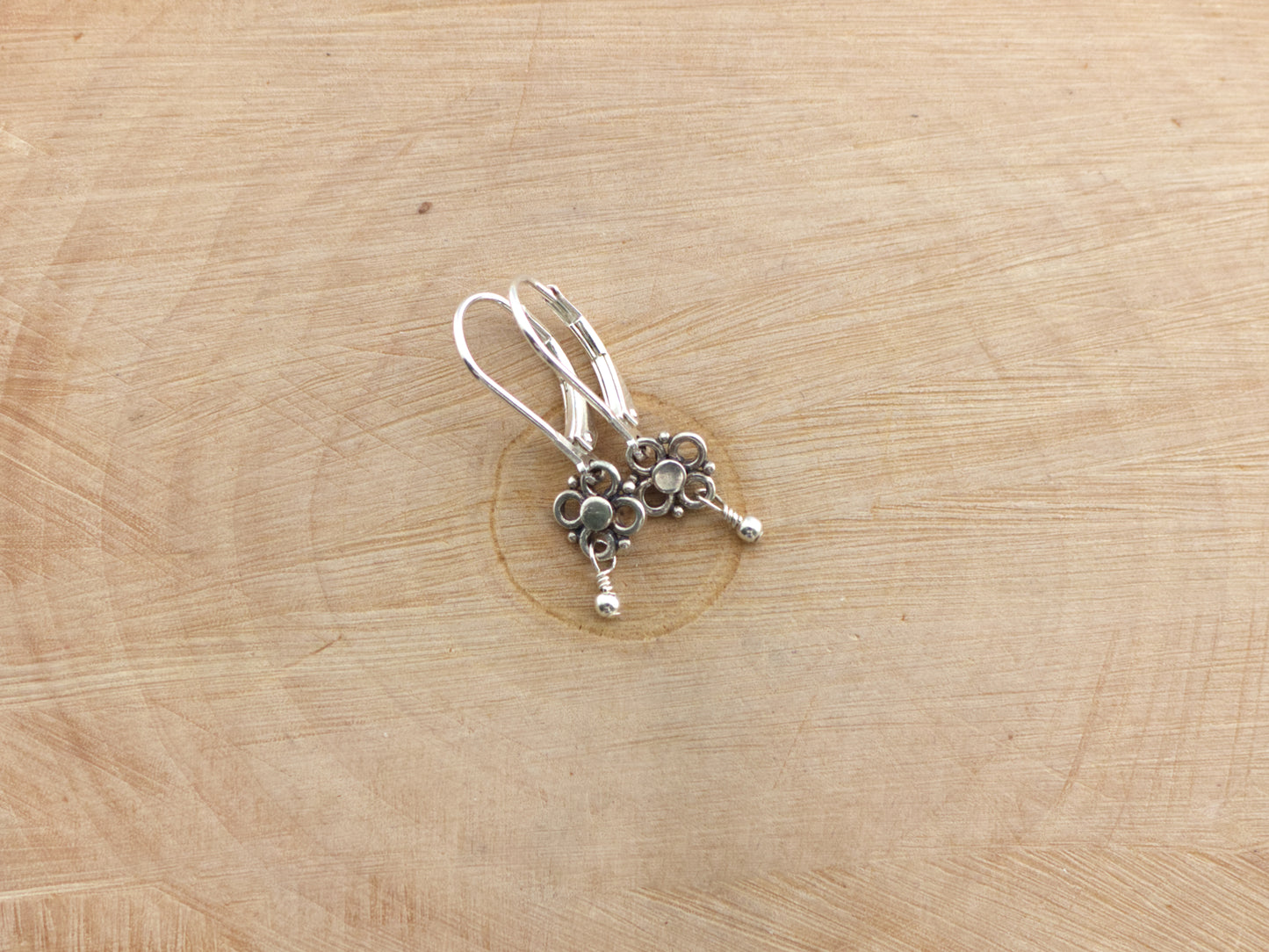Extra Small Sterling Silver Flower Earrings