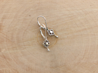 Extra Small Sterling Silver Flower Earrings