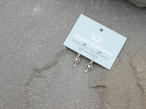 Extra Small Sterling Silver Flower Earrings