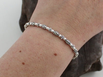 bali and turkish sterling silver beaded bracelet