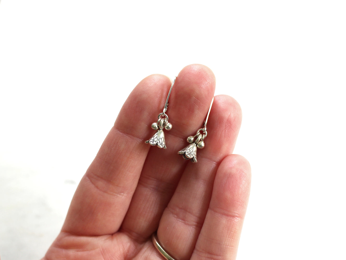 Thai Silver Bell Flower Earrings