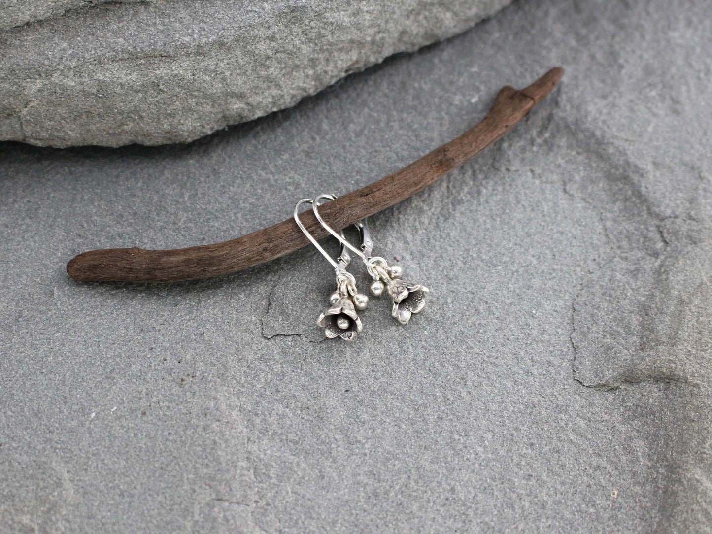 Thai Silver Bell Flower Earrings