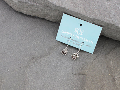 Small Thai Silver Bell Flower Earrings