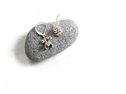 Small Thai Silver Bell Flower Earrings