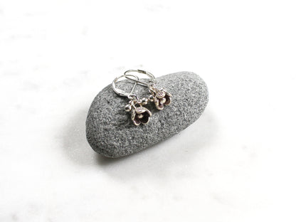 Small Thai Silver Bell Flower Earrings