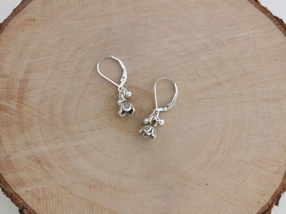 Small Thai Silver Bell Flower Earrings