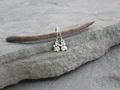 Small Thai Silver Bell Flower Earrings