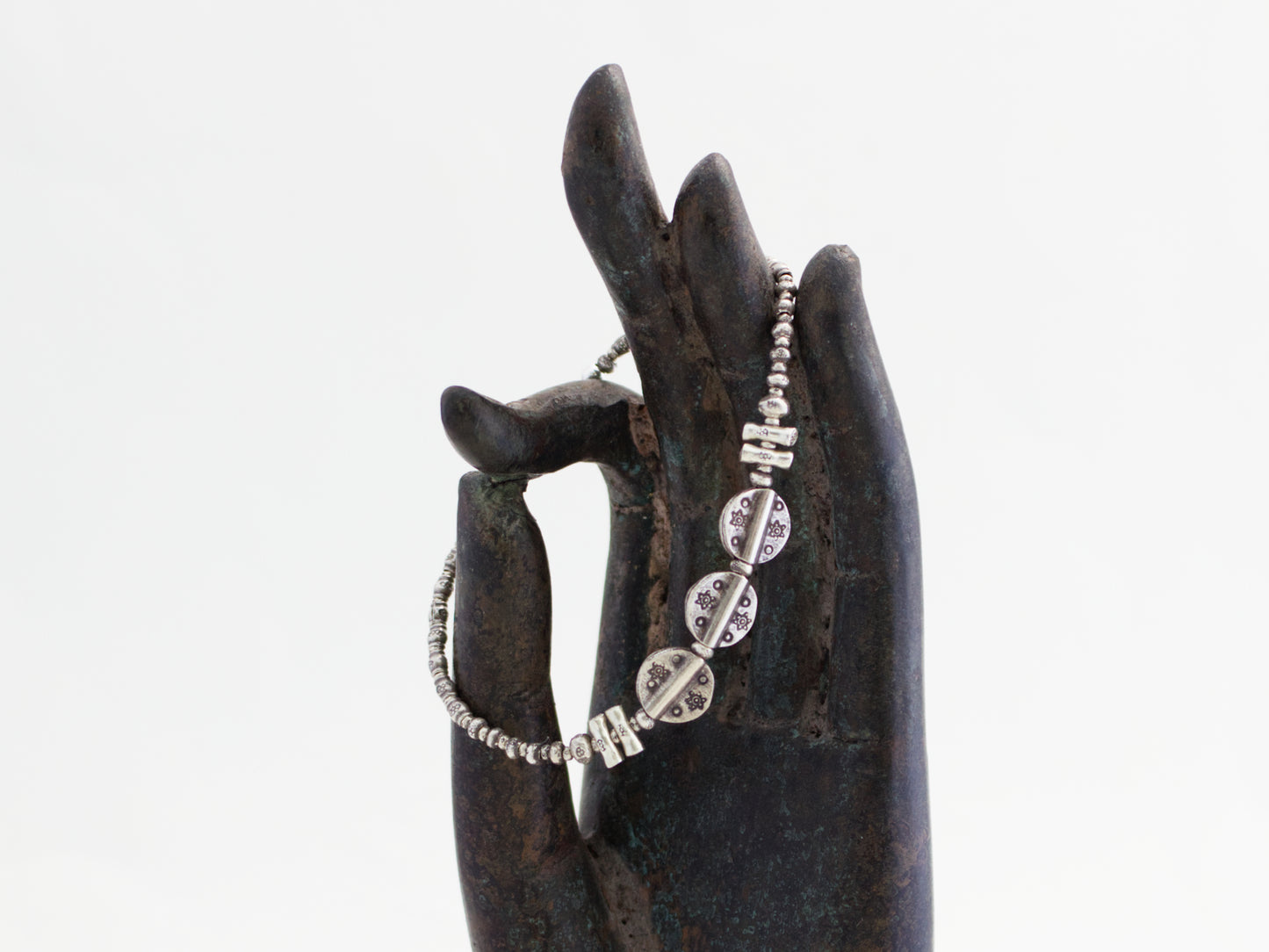 Thai Hill Tribe Silver Sticks and Discs Bracelet