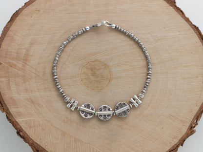Thai Hill Tribe Silver Sticks and Discs Bracelet