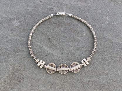 Thai Hill Tribe Silver Sticks and Discs Bracelet