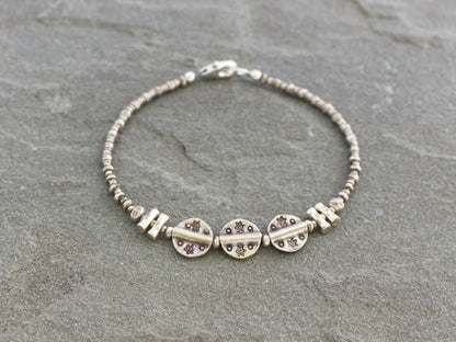Thai Hill Tribe Silver Sticks and Discs Bracelet