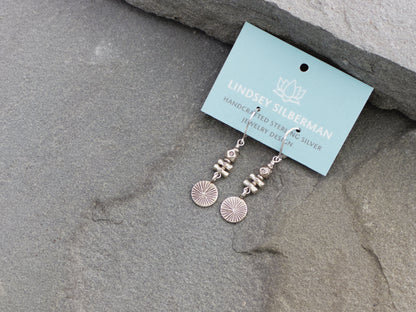 Thai Hill Tribe Silver Sticks and Discs Earrings