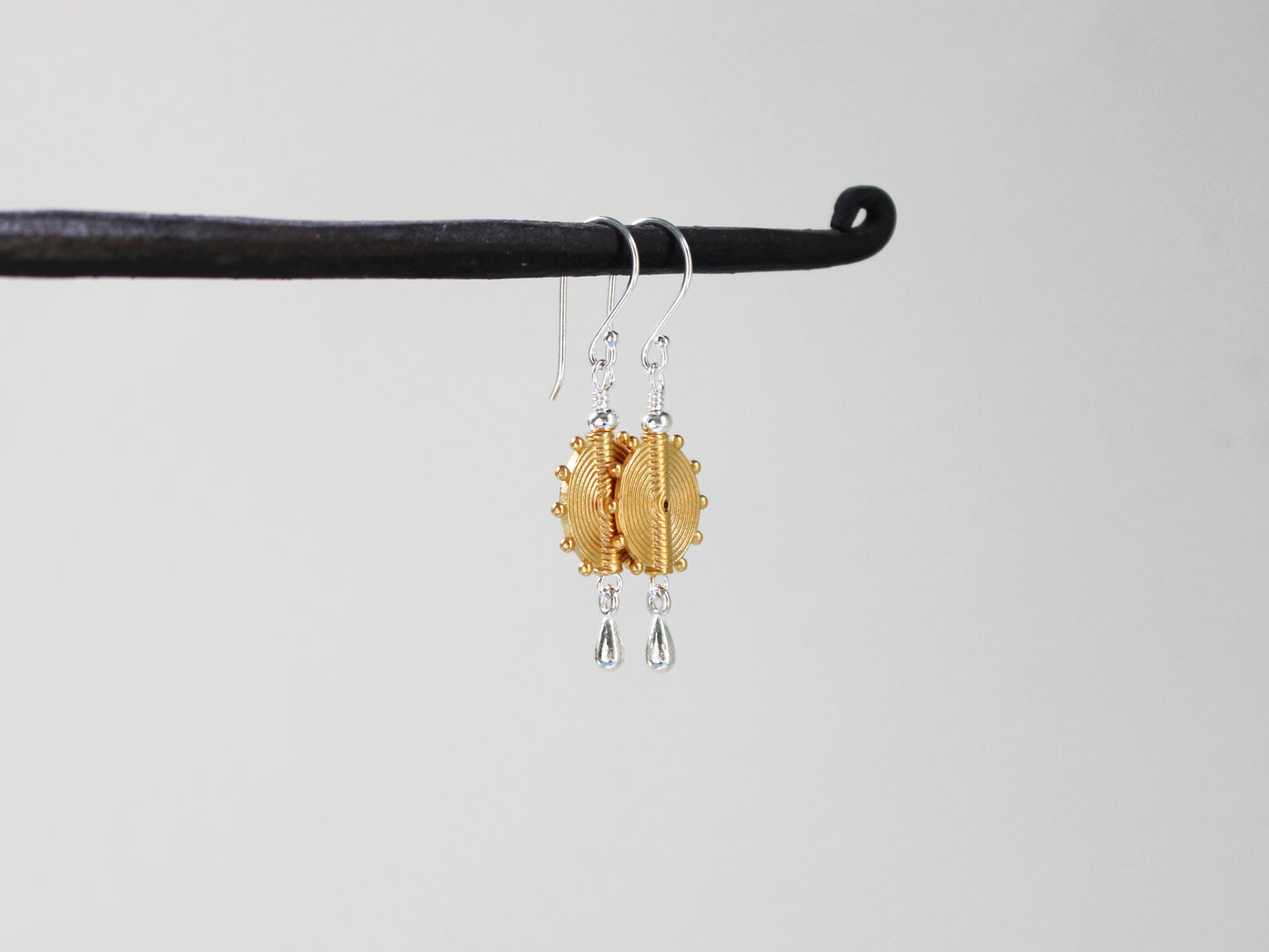 Mixed Metal Dangle Earrings