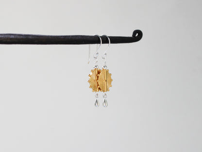 Mixed Metal Dangle Earrings