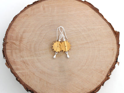 Mixed Metal Dangle Earrings