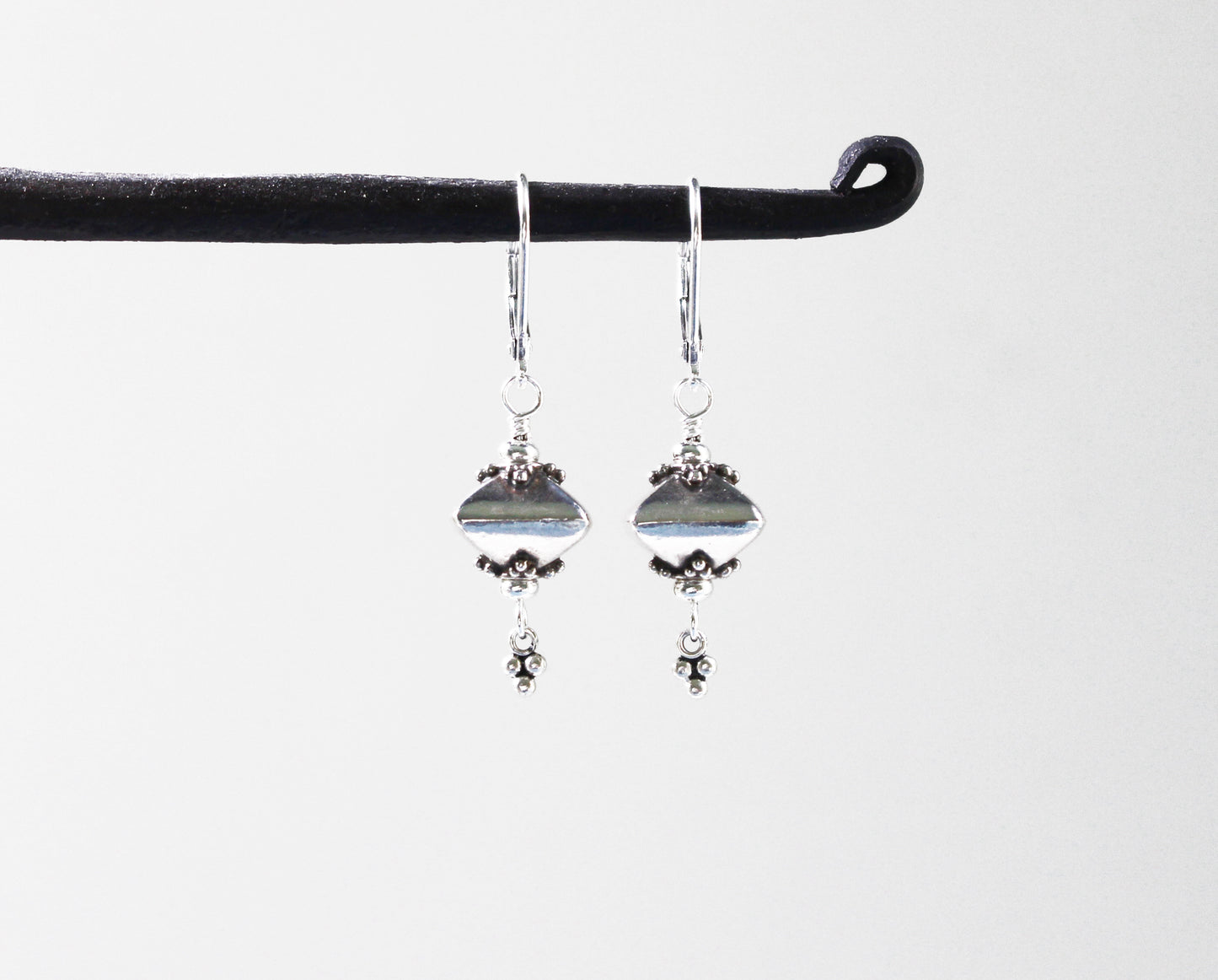 Bali Silver Pyramid Earrings