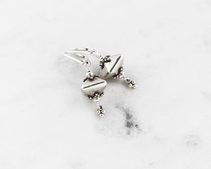 Bali Silver Pyramid Earrings
