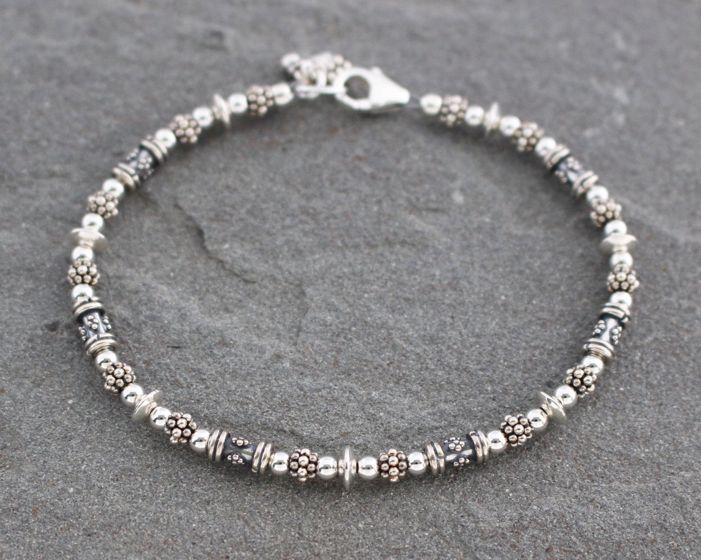 Bali and Turkish Sterling Silver Bracelet