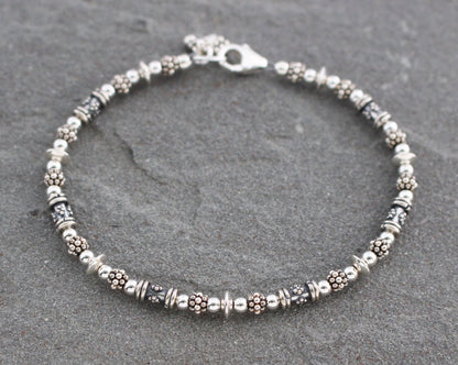Bali and Turkish Sterling Silver Bracelet