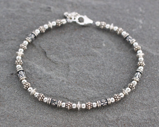 Bali and Turkish Sterling Silver Bracelet