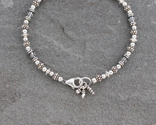 Bali and Turkish Sterling Silver Bracelet