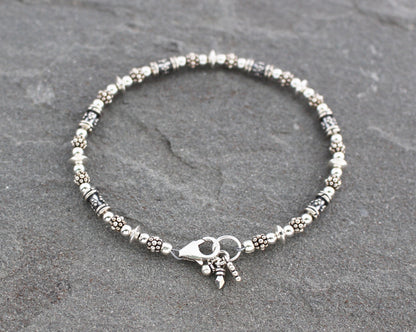 Bali and Turkish Sterling Silver Bracelet