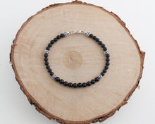 Load image into Gallery viewer, Black Onyx Bracelet with Sterling Silver