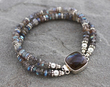 Load image into Gallery viewer, Double Strand Labradorite Beaded Bracelet