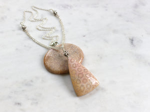 Indonesian Fossil Coral Pendant on Sterling Silver Chain