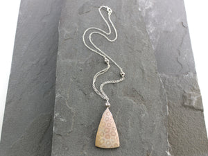 Indonesian Fossil Coral Pendant on Sterling Silver Chain